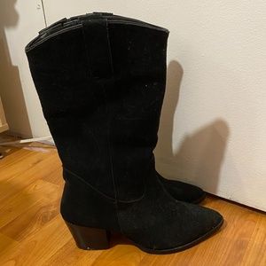 Nasty Gal Cowboy Western Faux Suede Boots 8